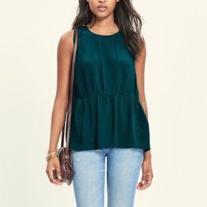 Madewell Teal Ruffle Peplum XS blouse